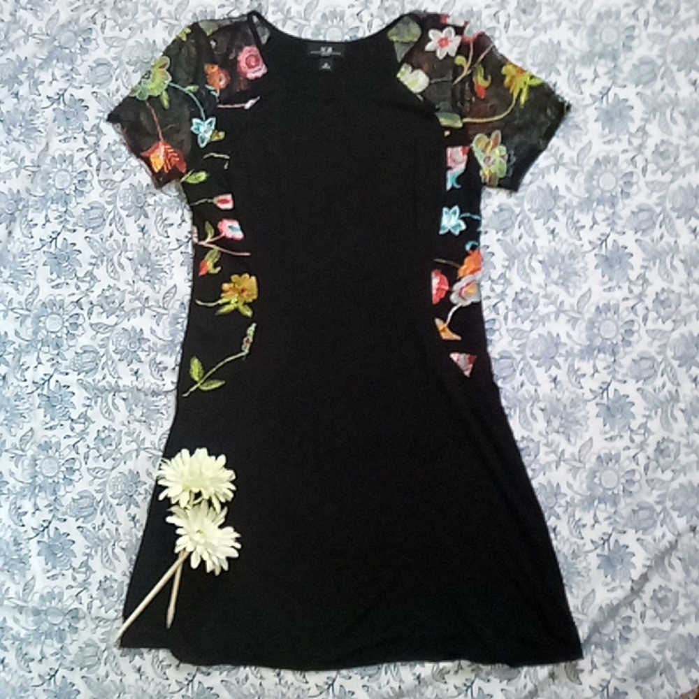 Medium AGB Black Dress with flowers